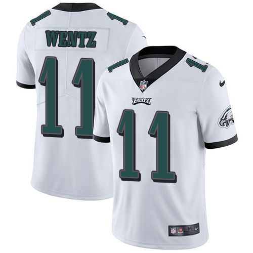 Nike Eagles #11 Carson Wentz White Men's Stitched NFL Vapor Untouchable Limited Jersey
